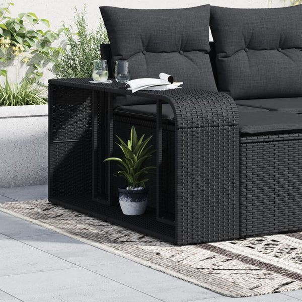 Schwarze Ablageregale Parmenia (2 Stk. Polyrattan)