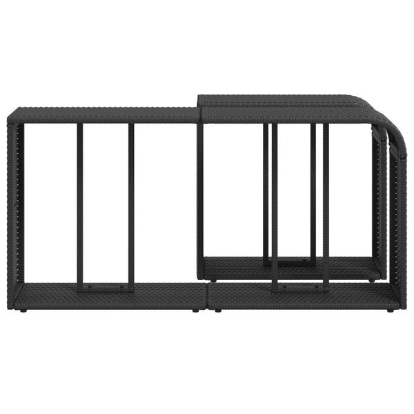 Schwarze Ablageregale Parmenia (2 Stk. Polyrattan)