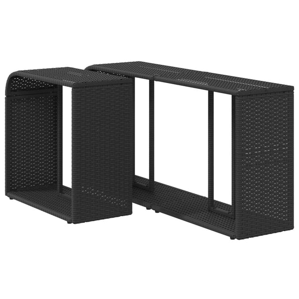 Schwarze Ablageregale Parmenia (2 Stk. Polyrattan)