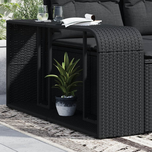Schwarze Ablageregale Parmenia (2 Stk. Polyrattan)