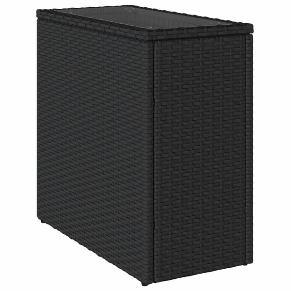 Gartenseitentisch Pintea 58x27,5x55cm schwarz (PE-Rattan)