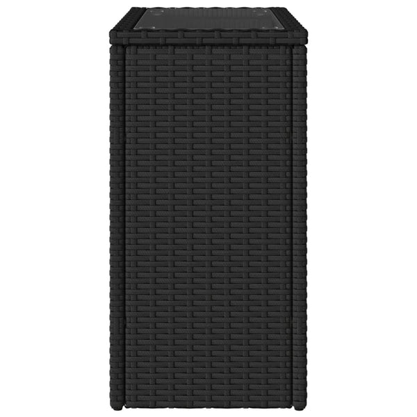 Gartenseitentisch Pintea 58x27,5x55cm schwarz (PE-Rattan)