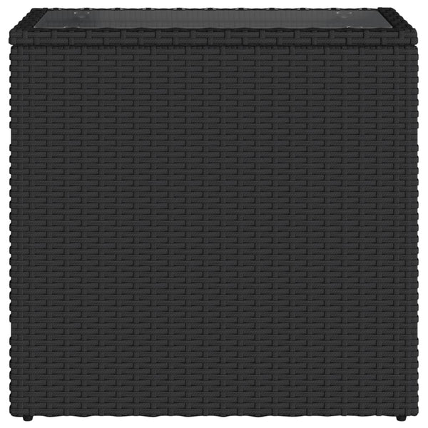 Gartenseitentisch Pintea 58x27,5x55cm schwarz (PE-Rattan)