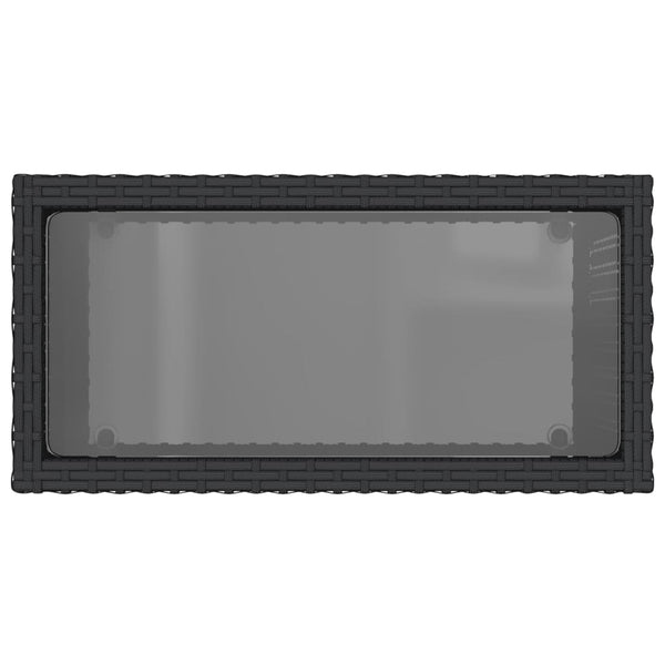 Gartenseitentisch Pintea 58x27,5x55cm schwarz (PE-Rattan)