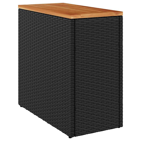 Schwarzer Gartentisch Pintea 58x27,5x55cm (Polyrattan)