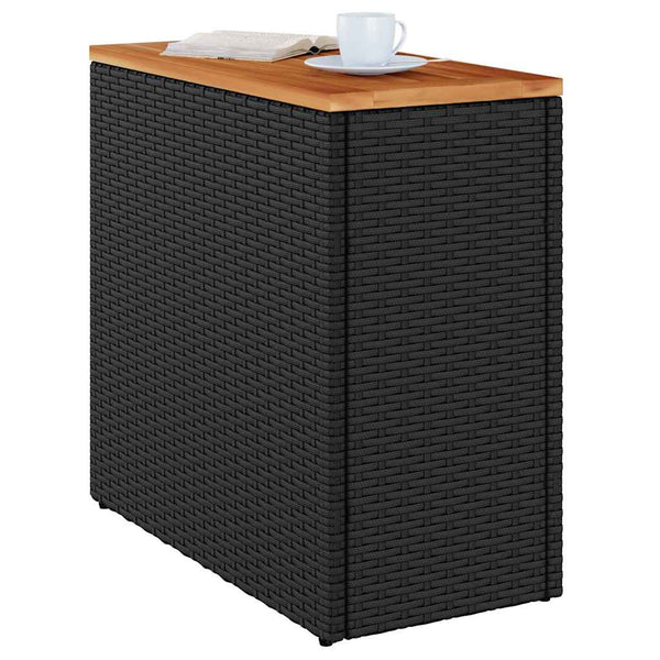Schwarzer Gartentisch Pintea 58x27,5x55cm (Polyrattan)