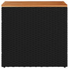 Schwarzer Gartentisch Pintea 58x27,5x55cm (Polyrattan)