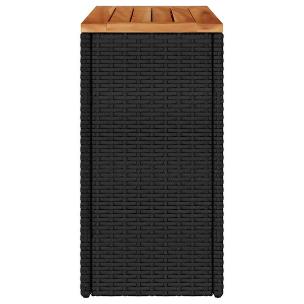 Schwarzer Gartentisch Pintea 58x27,5x55cm (Polyrattan)