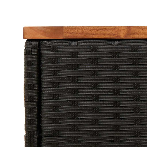 Schwarzer Gartentisch Pintea 58x27,5x55cm (Polyrattan)