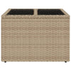 Beiger Gartentisch Tarabega 55x55x37cm (Glasplatte mit Polyrattan)