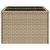 Beiger Gartentisch Tarabega 55x55x37cm (Glasplatte mit Polyrattan)