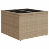 Beiger Gartentisch Tarabega 55x55x37cm (Glasplatte mit Polyrattan)