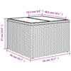 Beiger Gartentisch Tarabega 55x55x37cm (Glasplatte mit Polyrattan)