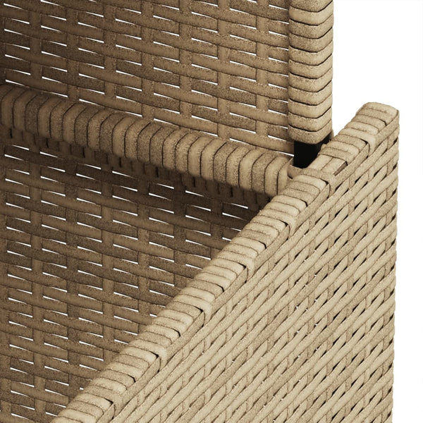 Beiger Gartentisch Dorus 100x55x73cm (Glasplatte Polyrattan)