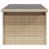 Beiger Gartentisch Dorus 100x55x73cm (Glasplatte Polyrattan)