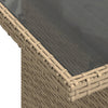 Beiger Gartentisch Dorus 100x55x73cm (Glasplatte Polyrattan)