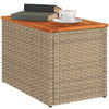 Beige Garten-Beistelltische Azimussa 55x34x37cm (2 Stück Polyrattan Holz)