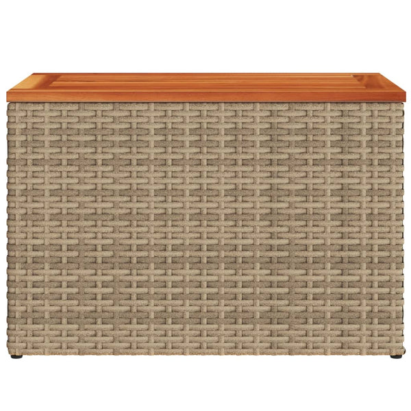 Beige Garten-Beistelltische Azimussa 55x34x37cm (2 Stück Polyrattan Holz)