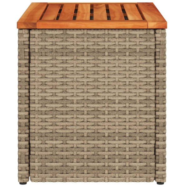 Beige Garten-Beistelltische Azimussa 55x34x37cm (2 Stück Polyrattan Holz)