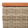 Beige Garten-Beistelltische Azimussa 55x34x37cm (2 Stück Polyrattan Holz)