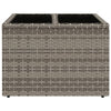 Grauer Gartentisch Tarabega 55x55x37cm (Polyrattan mit Glasplatte)