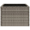 Grauer Gartentisch Tarabega 55x55x37cm (Polyrattan mit Glasplatte)
