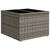 Grauer Gartentisch Tarabega 55x55x37cm (Polyrattan mit Glasplatte)