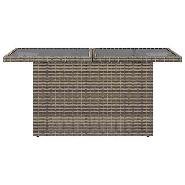 Harmaa puutarhapöytä Dorus 100x55x73cm (polyrottinki)
