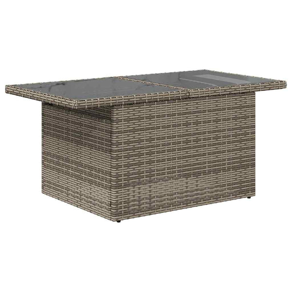Harmaa puutarhapöytä Dorus 100x55x73cm (polyrottinki)
