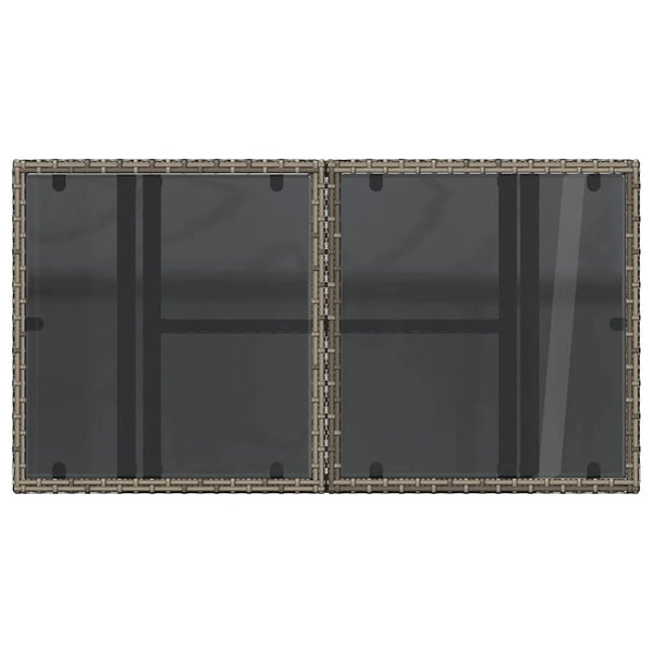 Harmaa puutarhapöytä Dorus 100x55x73cm (polyrottinki)