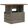 Grauer Gartentisch Dorus 100x55x73cm (Polyrattan und Akazienholz)