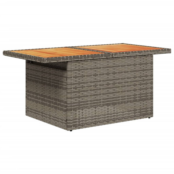 Grauer Gartentisch Dorus 100x55x73cm (Polyrattan und Akazienholz)