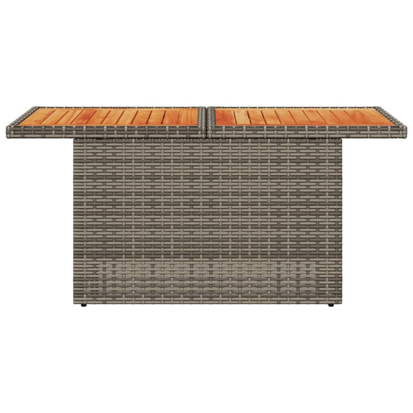 Grauer Gartentisch Dorus 100x55x73cm (Polyrattan und Akazienholz)