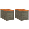 Graue Garten-Beistelltische Azimussa 55x34x37cm (2 Stück Polyrattan Holz)