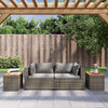 Graue Garten-Beistelltische Azimussa 55x34x37cm (2 Stück Polyrattan Holz)