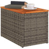 Graue Garten-Beistelltische Azimussa 55x34x37cm (2 Stück Polyrattan Holz)