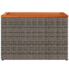 Graue Garten-Beistelltische Azimussa 55x34x37cm (2 Stück Polyrattan Holz)