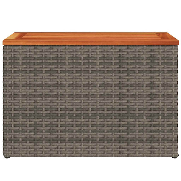 Graue Garten-Beistelltische Azimussa 55x34x37cm (2 Stück Polyrattan Holz)
