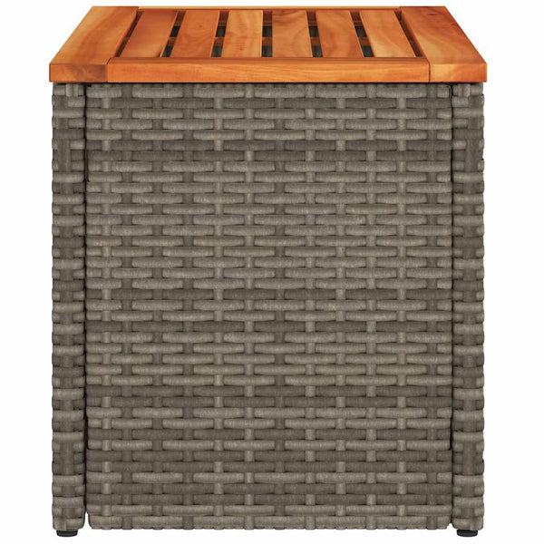 Graue Garten-Beistelltische Azimussa 55x34x37cm (2 Stück Polyrattan Holz)