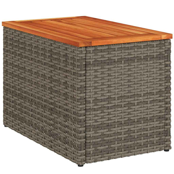 Graue Garten-Beistelltische Azimussa 55x34x37cm (2 Stück Polyrattan Holz)