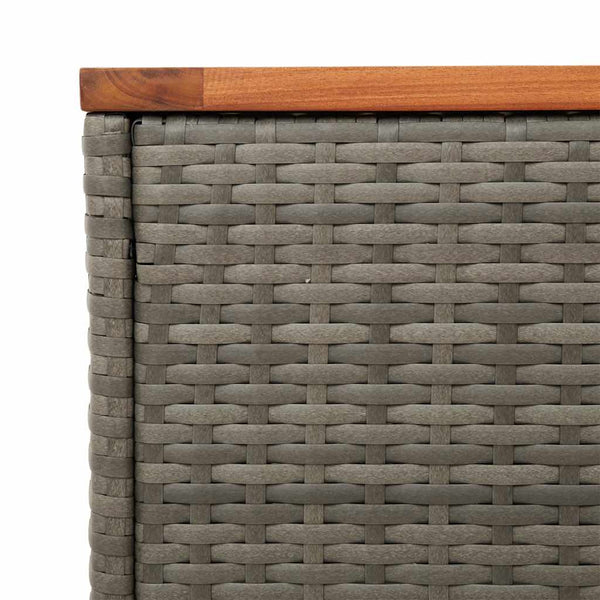 Graue Garten-Beistelltische Azimussa 55x34x37cm (2 Stück Polyrattan Holz)