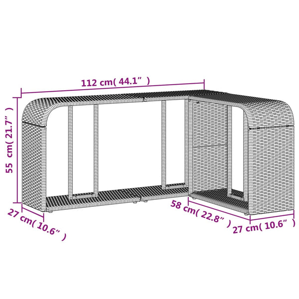 Graue Aufbewahrungsregale Parmenia (2 Stück Polyrattan)