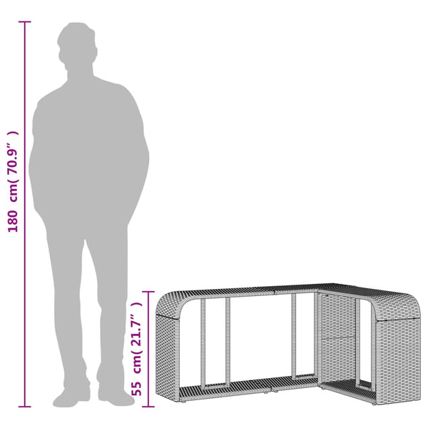 Graue Aufbewahrungsregale Parmenia (2 Stück Polyrattan)