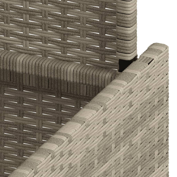 Grauer Gartentisch mit Glasplatte Dorus 100x55x73cm (Polyrattan)