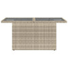 Grauer Gartentisch mit Glasplatte Dorus 100x55x73cm (Polyrattan)