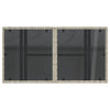 Grauer Gartentisch mit Glasplatte Dorus 100x55x73cm (Polyrattan)