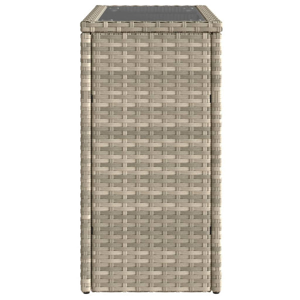Pintea harmaa puutarhan sivupöytä 58x27,5x55cm (pe-rottinki)