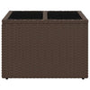 Brauner Gartentisch Tarabega 55x55x37cm (mit Glasplatte Polyrattan)