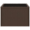 Brauner Gartentisch Tarabega 55x55x37cm (mit Glasplatte Polyrattan)