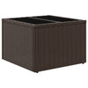 Brauner Gartentisch Tarabega 55x55x37cm (mit Glasplatte Polyrattan)